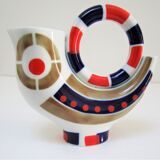 Zoomorphic pitcher vase rooster porcelain design vintage