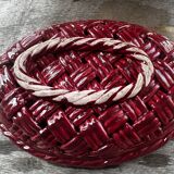 Corbeille, Vide Poche en céramique Tressée Vallauris années 50 L28cm/P20cm