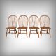 4 Chaises Windsor en hêtre, Angleterre début XXe