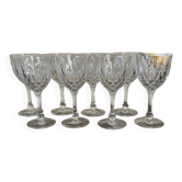 8 cut glass goblets