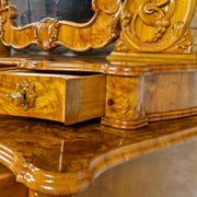 Commode coiffeuse Louis-Philippe en loupe d'orme et frêne - env. 1840-1860