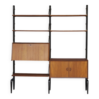 Meuble mural modulaire en teck par Louis van Teffellen pour Wébé. Années 1950