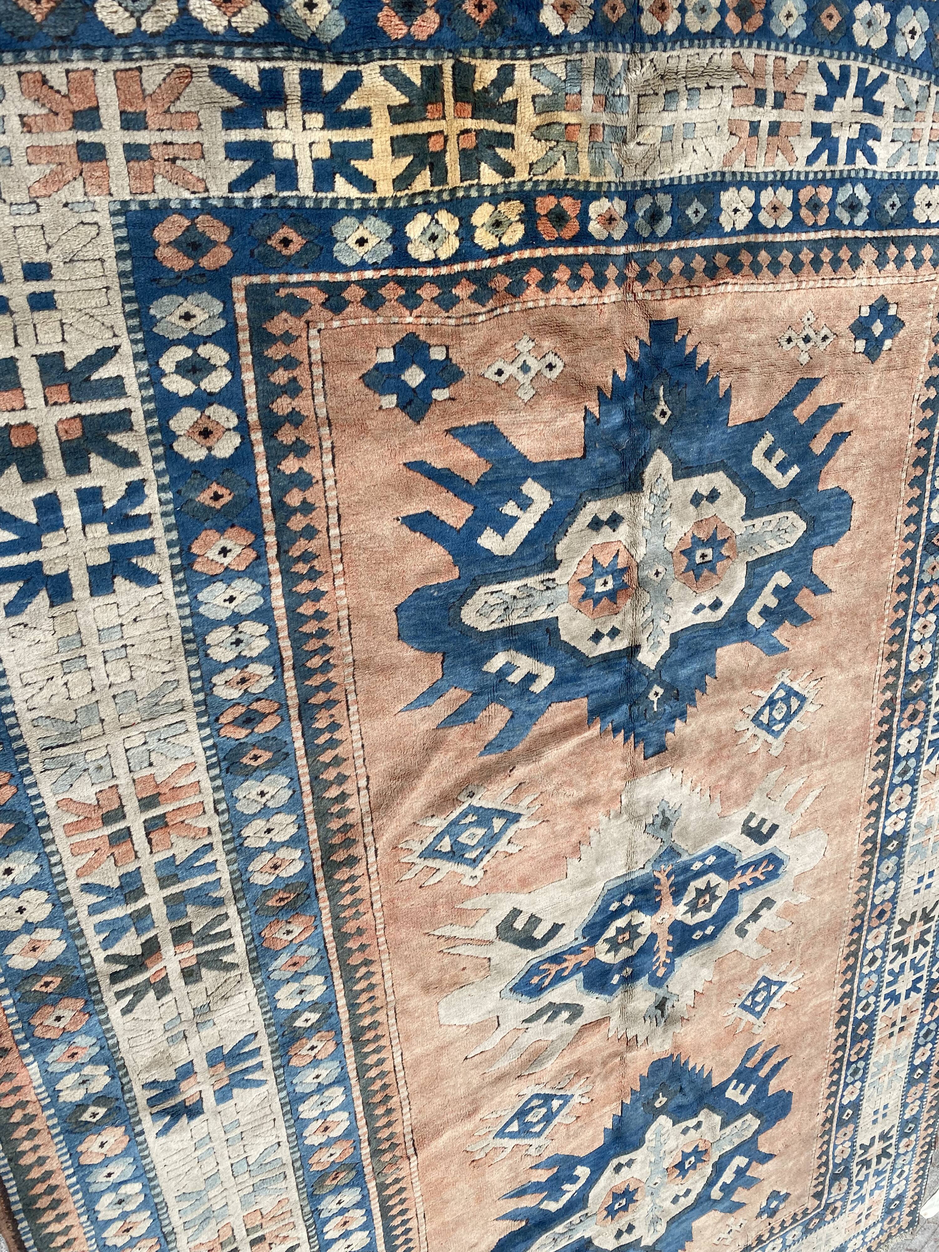 Vintage Turkish carpet Kars Anatolia handmade 224x324 cm