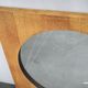 Vintage 1970s Czech Oak Veneer Square Mirror with Circular Glass