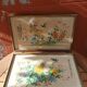 Set of 2 old framed hand-painted canvases signed