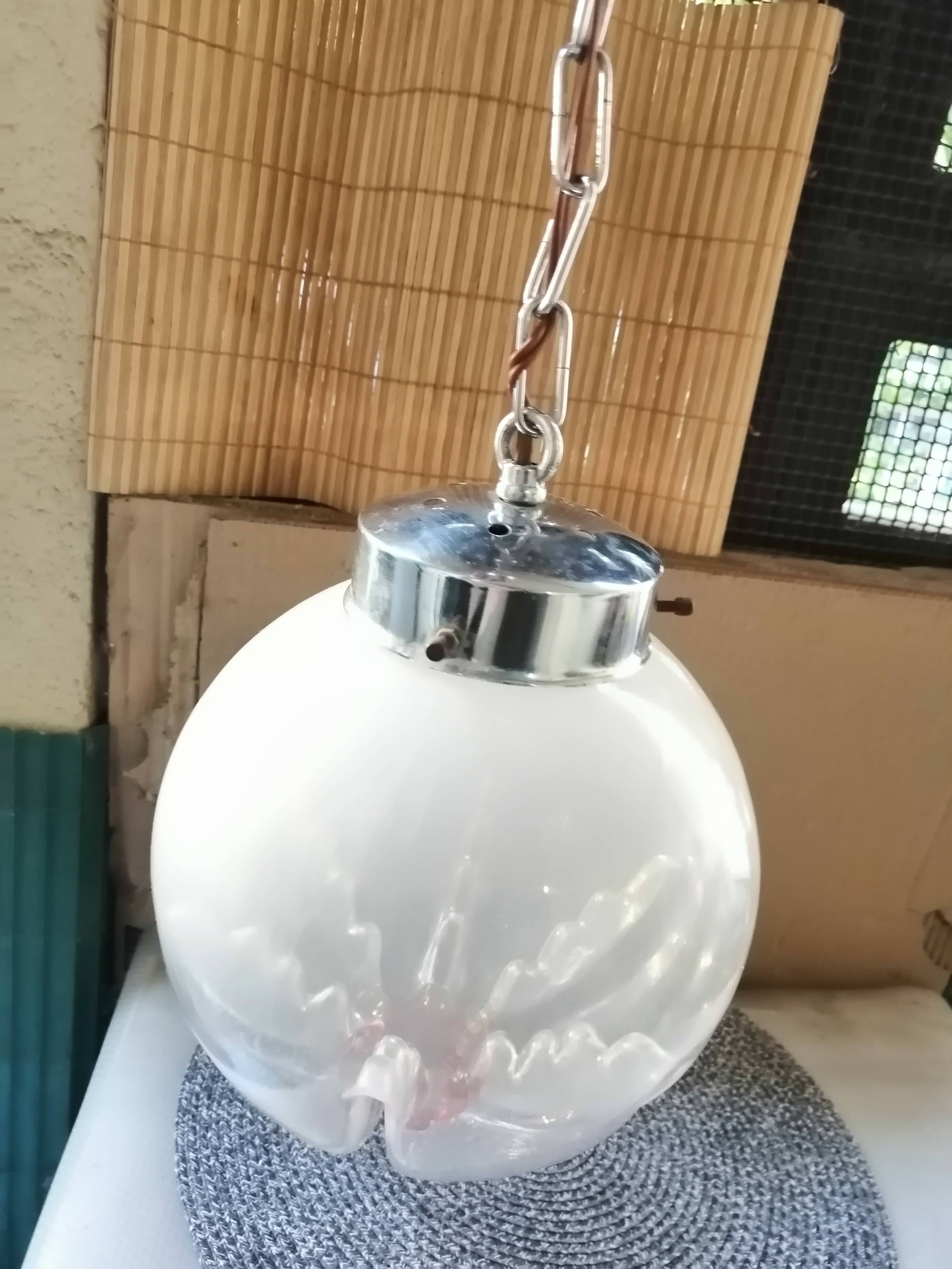 Suspension globe verre Mazzega Murano 70'