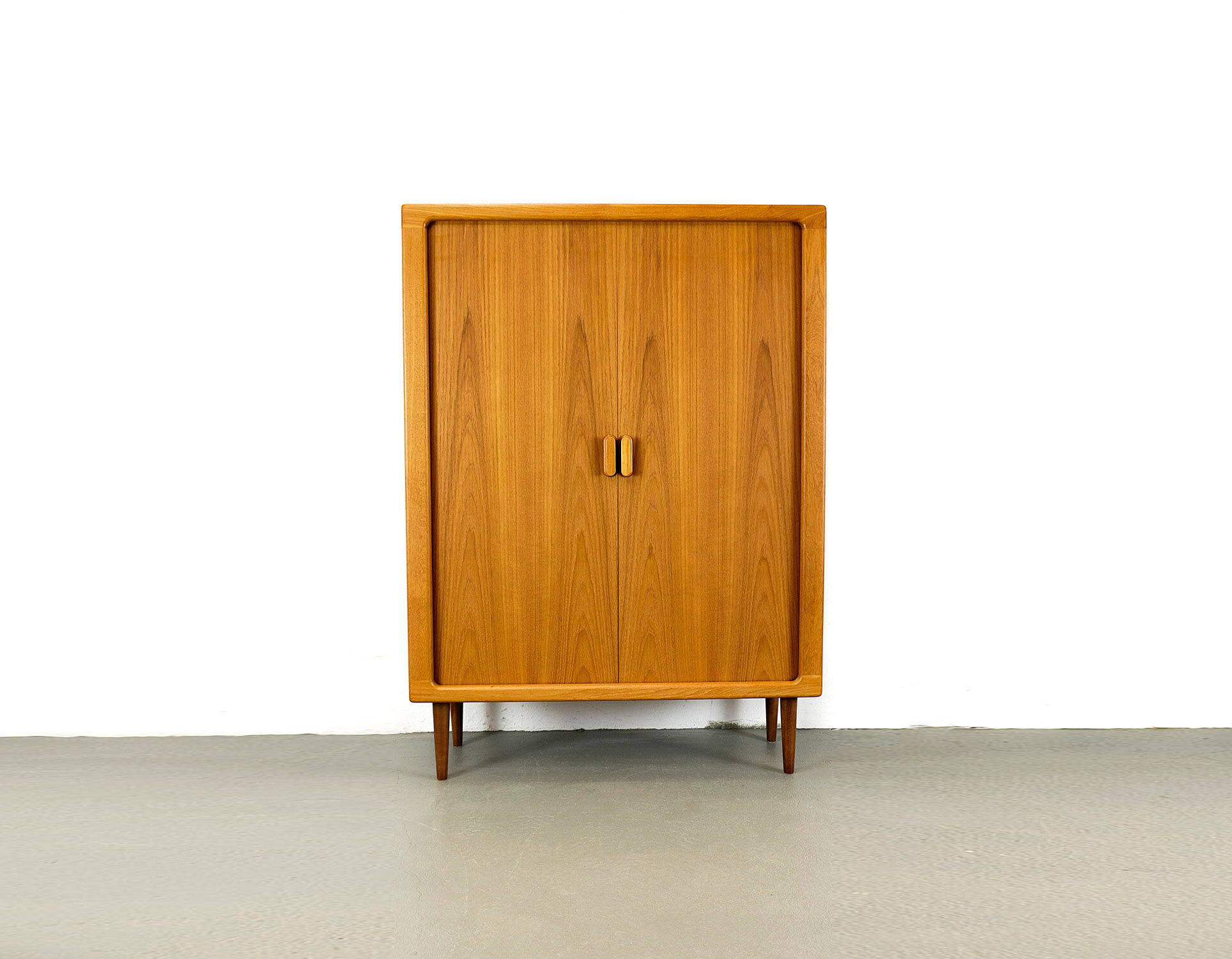 Danish Teak Cabinet with Tambour Doors from Dyrlund, 1970s