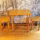 Set table bistrot et 2 tabouret en bambou 1930
