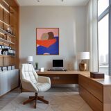 Minimalist figurative painting "In your arms" by Bodasca