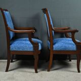 Pair of mahogany armchairs, Restoration period – early 19th century