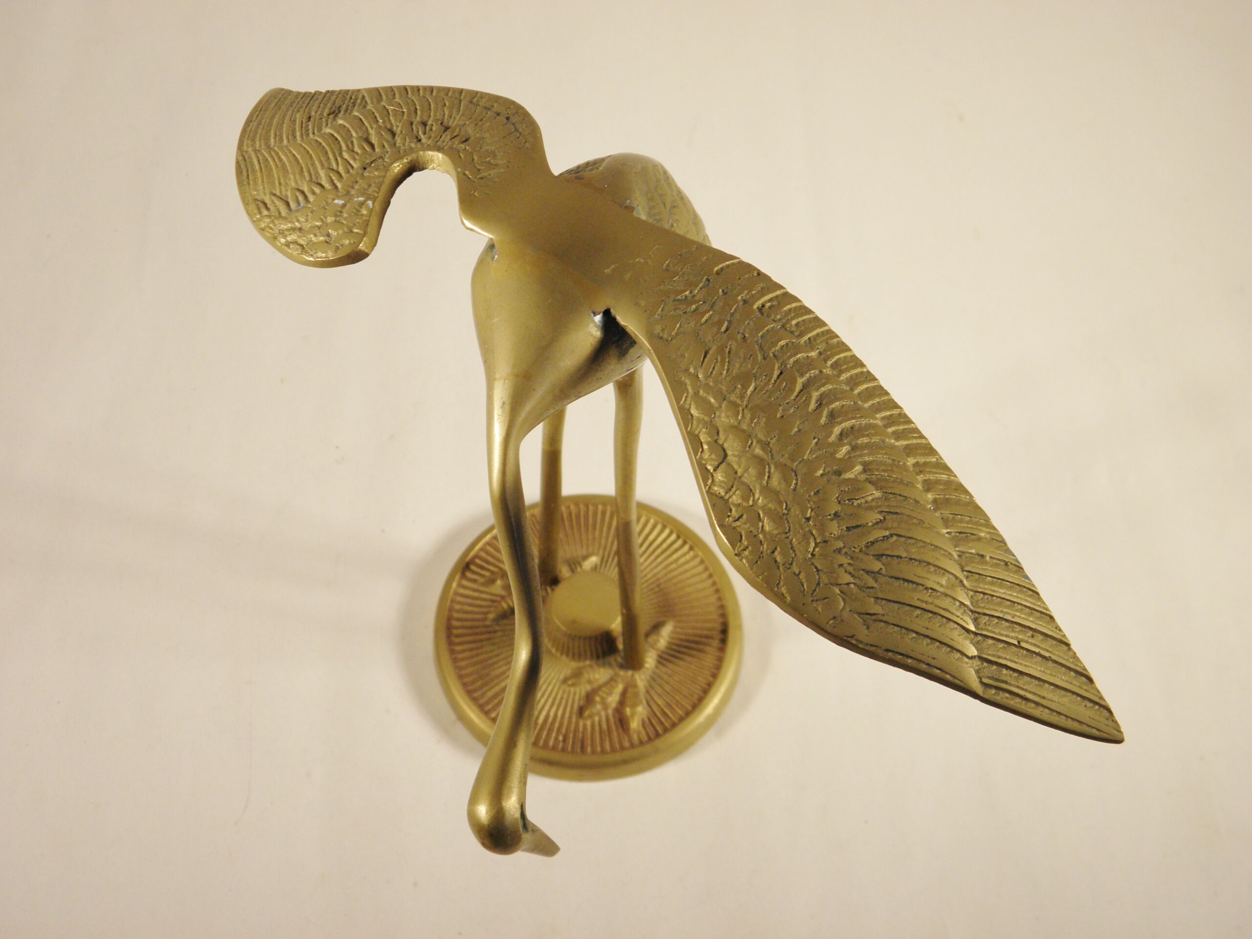 Brass heron 19 cm