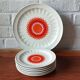 Service dessert, 6 plates and vintage porcelain dish from Germany.