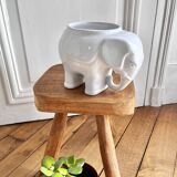Elephant ceramic vase pot cover 60s/70s