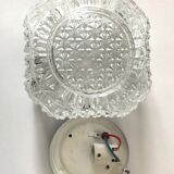 Square ceiling light in chiseled glass