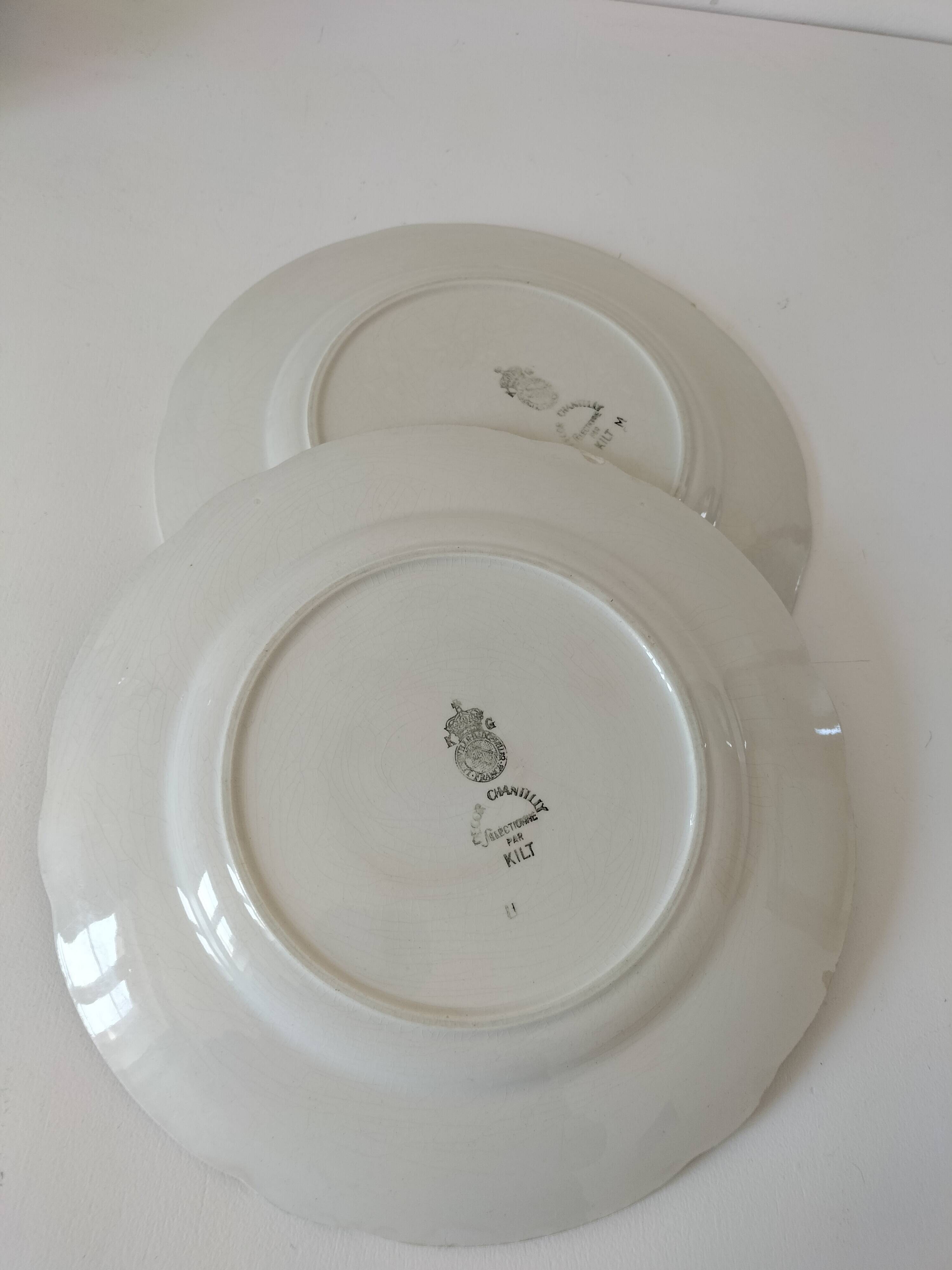 Duo of K & G Lunéville plates, Chantilly model