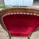 Red velvet voltaire armchair