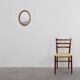 Mid century oval oak Mirror, Belgium 1950s