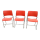 3 iron and plastic chairs