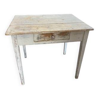 Old farmhouse table in weathered wood