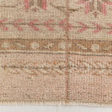 2x7 shades of red & beige vintage runner rug, 77x222cm