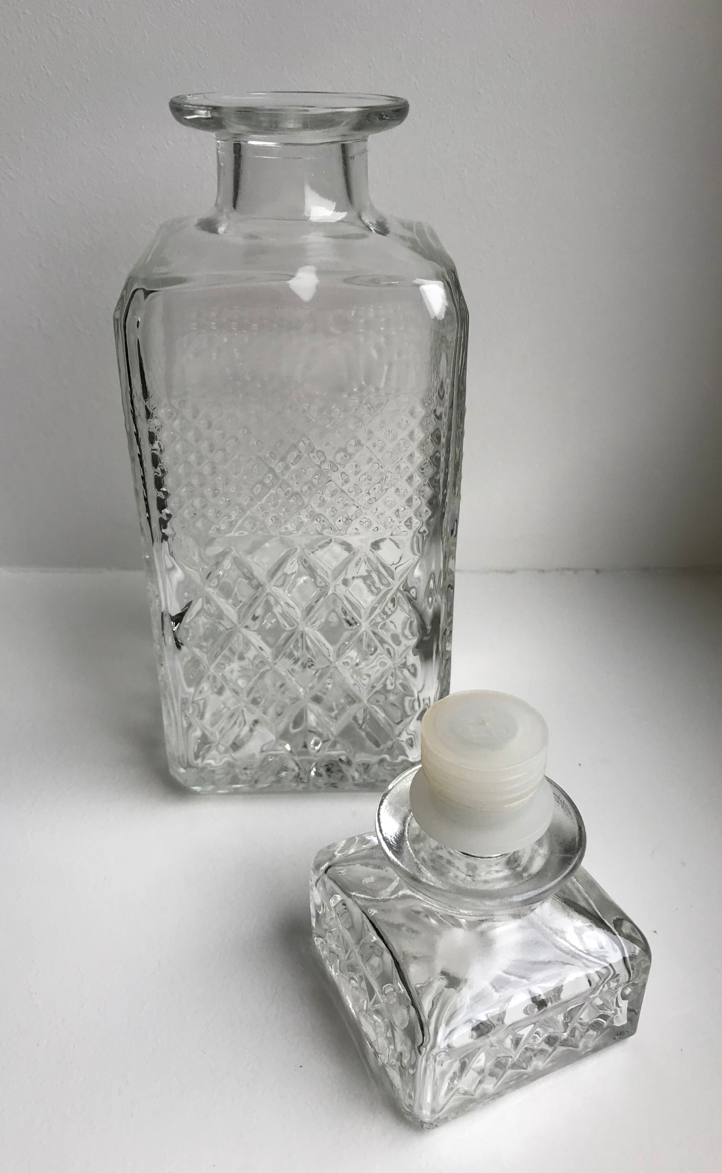 70s glass whiskey decanter