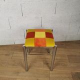 70s checkerboard stool