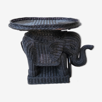 Vintage rattan elephant table