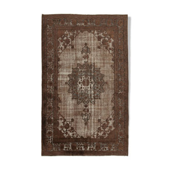 Tapis nouée à la main oriental années 1980 204 cm x 335 cm tapis marron
