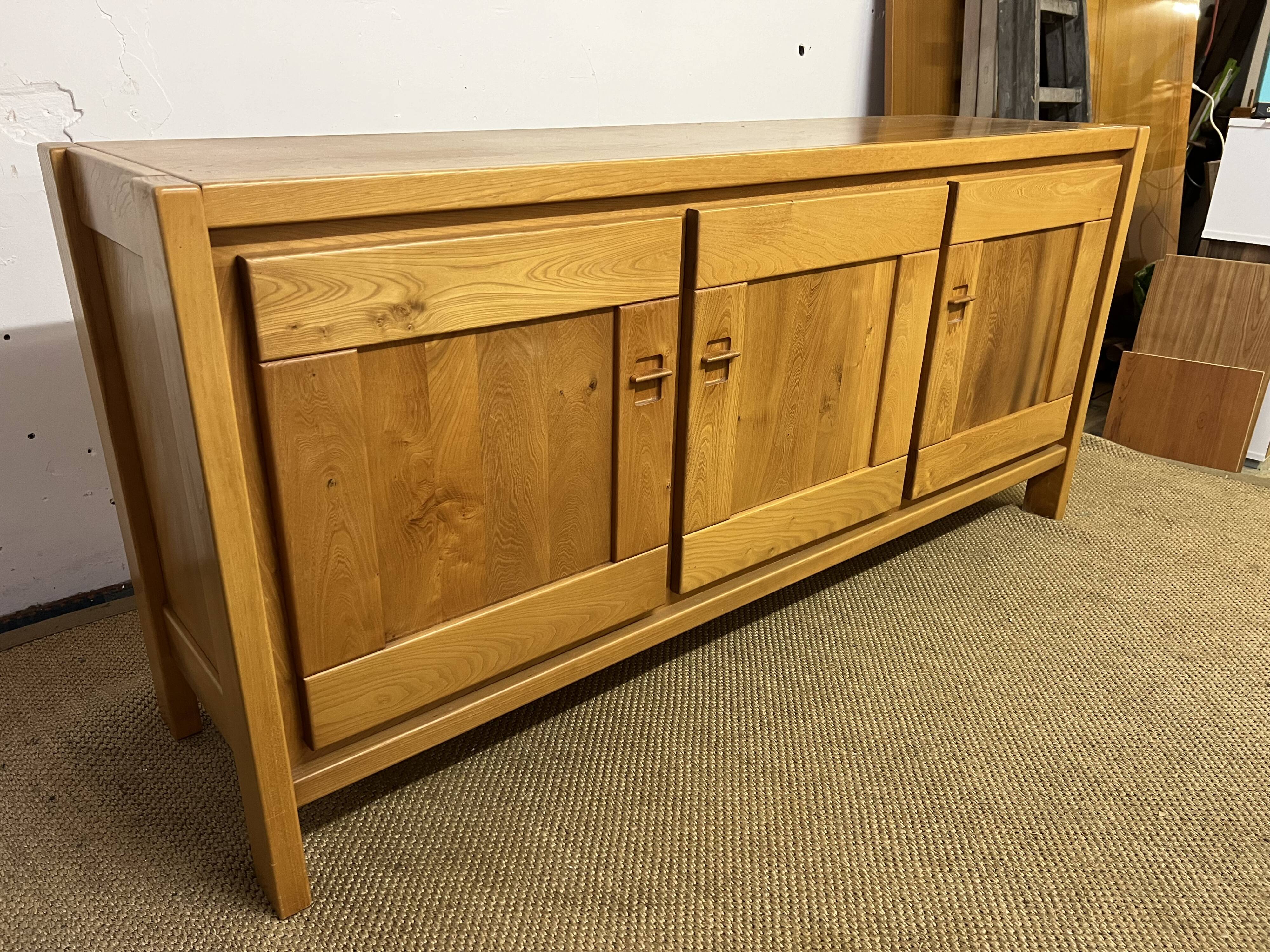 Vintage elm sideboard by Maison Regain editions