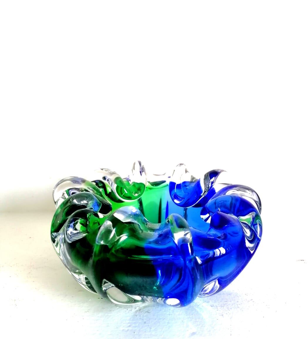 Cobalt blue Murano ashtray 1970
