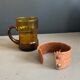 Amber textured glass water service, 1 jug + 5 glasses - Ref 1399