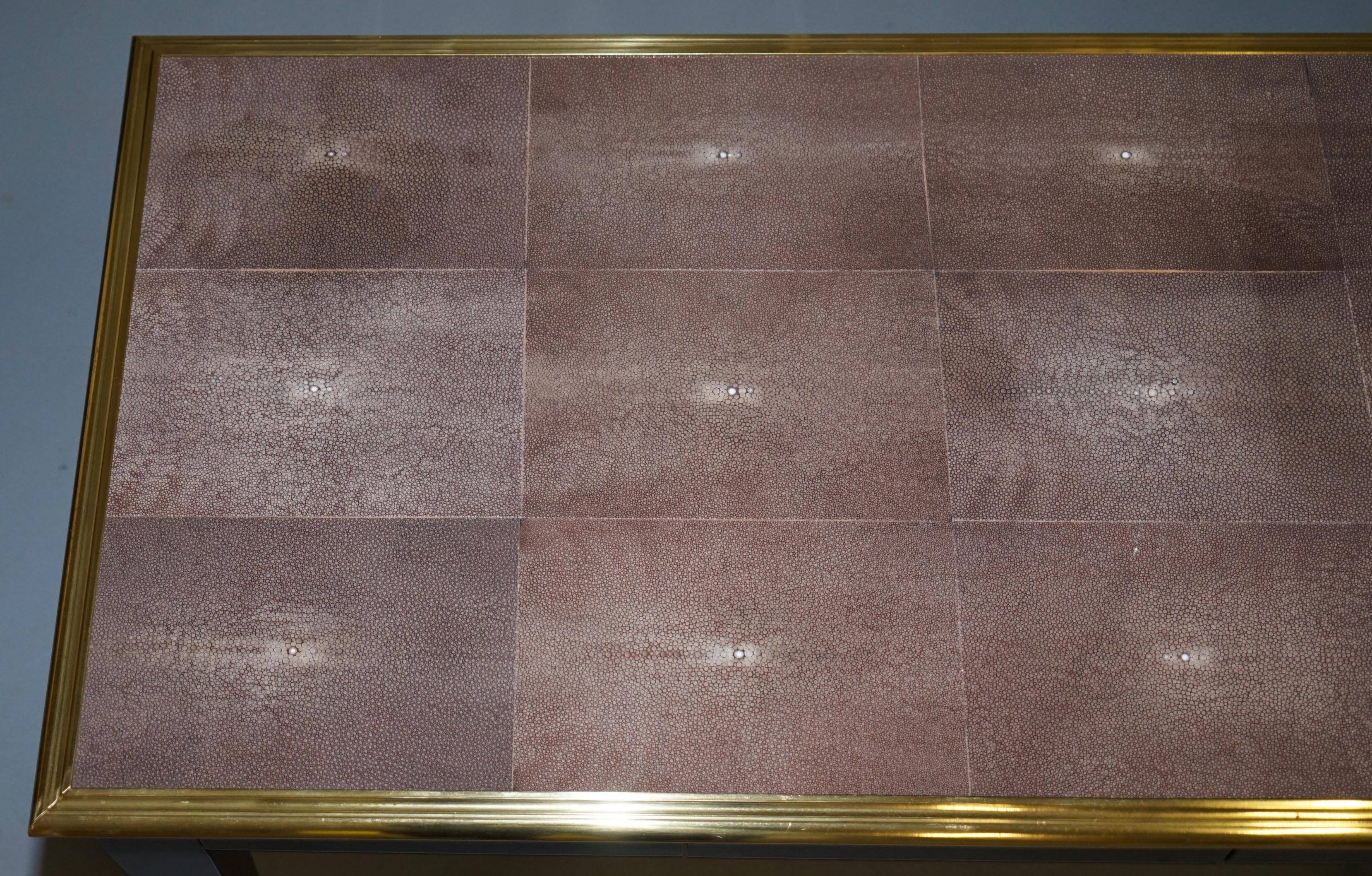 Shagreen Desk with Gold Metal, Modern Model
