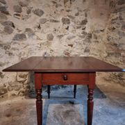 Table à abattants anglaise ancienne en acajou, fin XIXe siècle