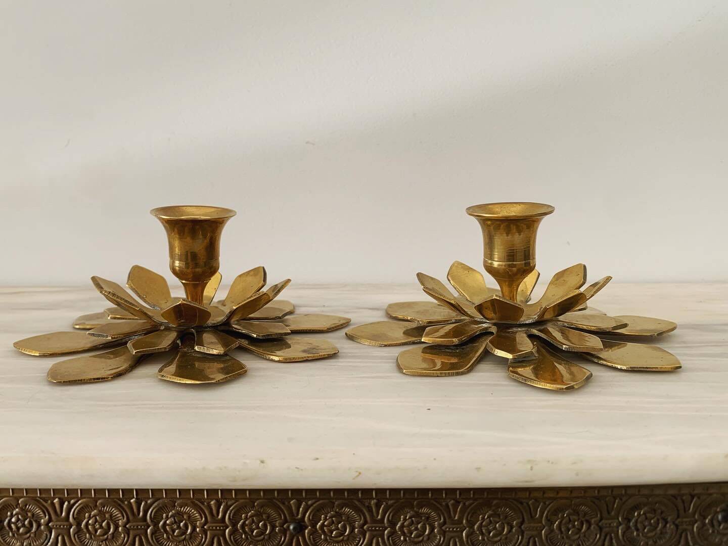 Old brass candlesticks