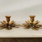 Anciens bougeoirs en laiton