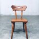 French Folk Art Rustic Dining Chair Set in Oak, 1940s, Set of 6