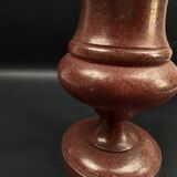 Lamp base in reconstituted stone, red "oxblood", 20th century