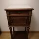 Empire style bedside table, marble tray, marble interior