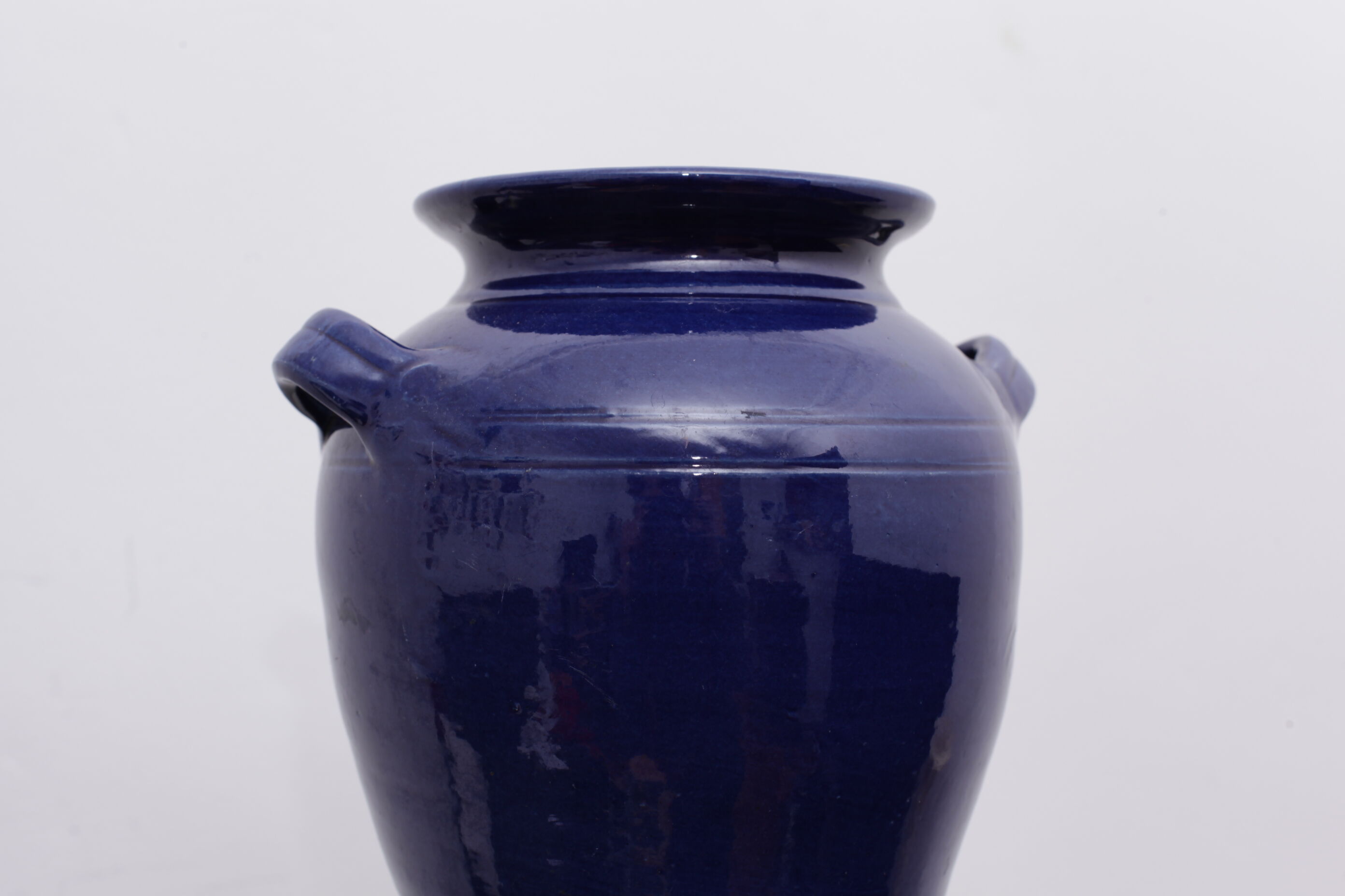 Blue terracotta pot vase 2 anses