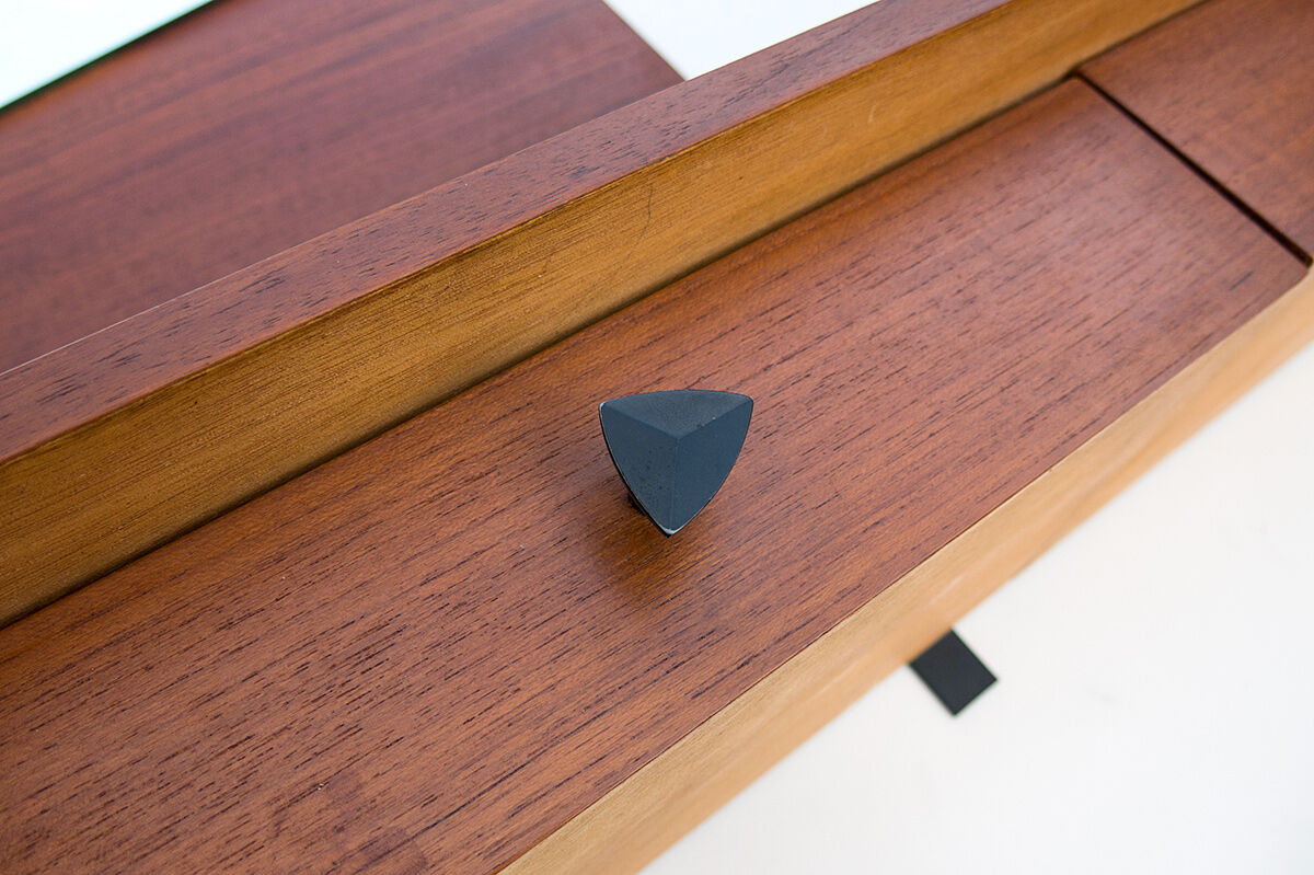 Teak mirror and shelf with drawers, 1950s