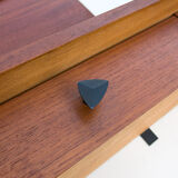 Teak mirror and shelf with drawers, 1950s