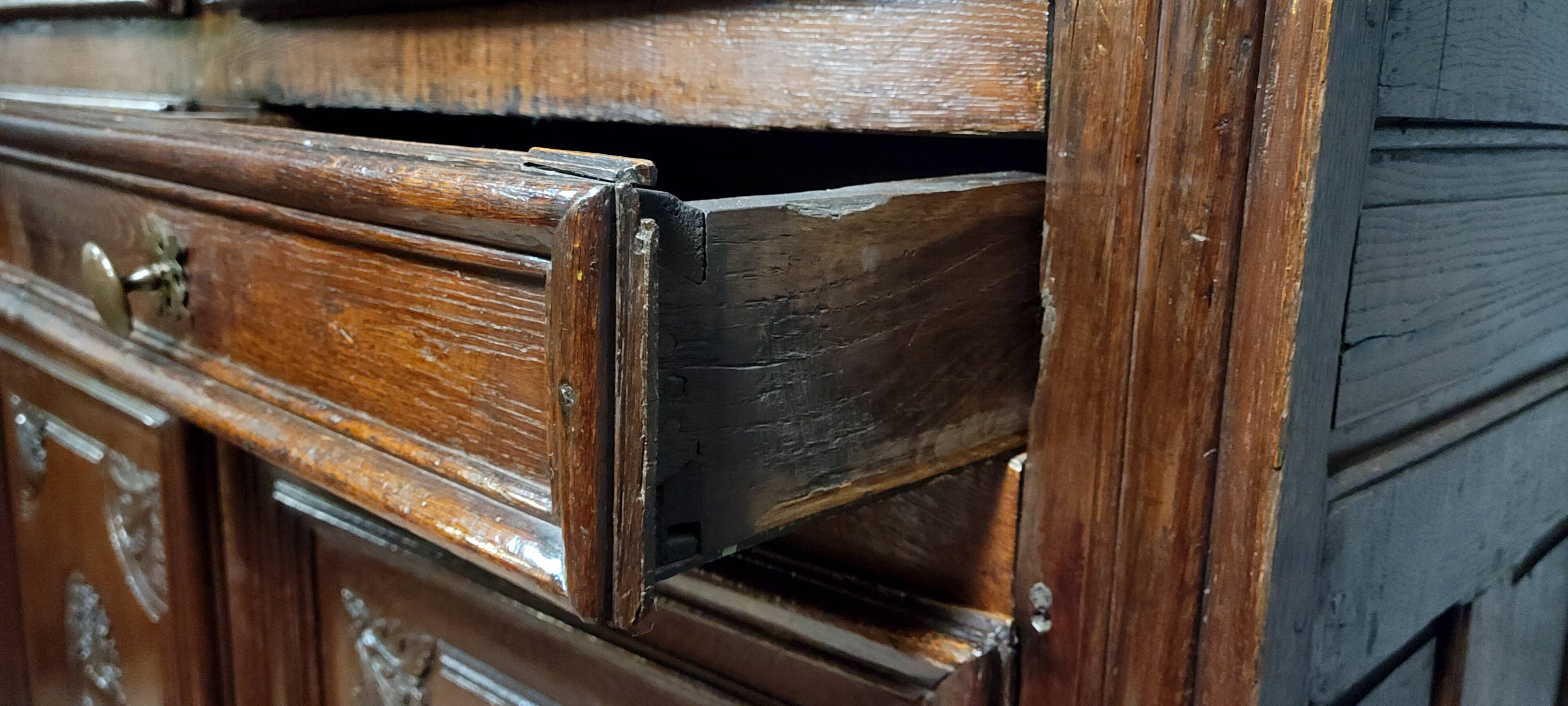 Louis XIII period four-door buffet in solid oak