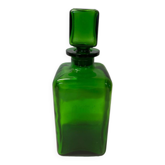 Green glass carafe