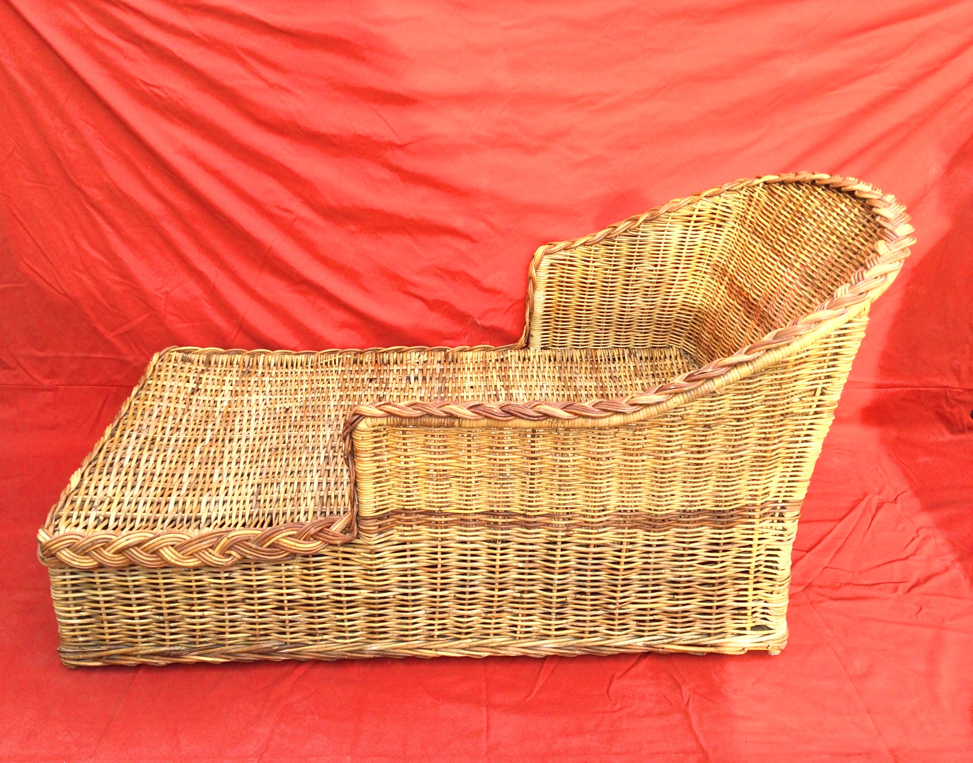 Méridienne en osier vintage