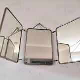 Miroir triptyque de barbier design années 50/60