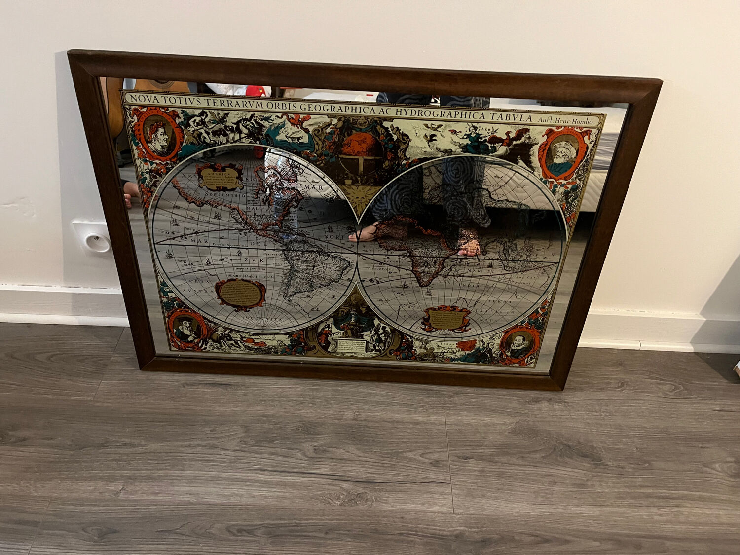 Vintage mirror world map