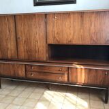 Mid-Century Brown Wood Buffet G.N.B. (1960s) - 2 parts, 217 x 46 x 139 cm