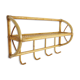 4-patère wall door and shelf. Vintage rattan coat hanger. Year 60