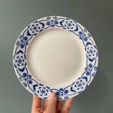 Set of two low vintage Sarreguemines earthenware compote bowls