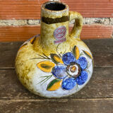 Antique soliflore vase veb polychrome ceramic flowers gdr vintage